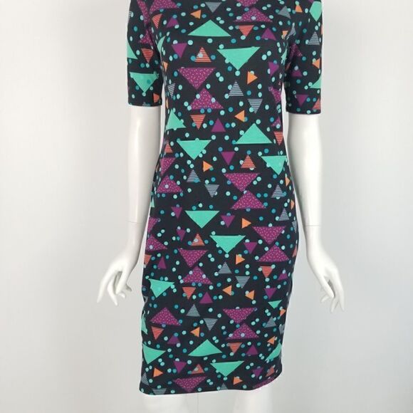 Lularoe Triangle Polka Dot Print Julia Dress Small - Picture 3 of 6